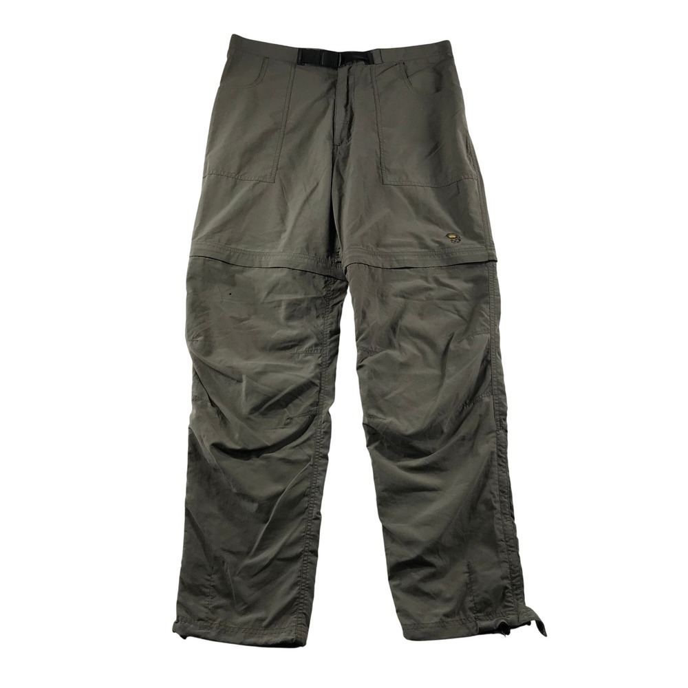Mountain Hardwear Men Convertible Hiking Pants Olive Green Zip Off Shorts Size M